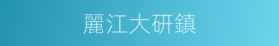 麗江大研鎮的同義詞