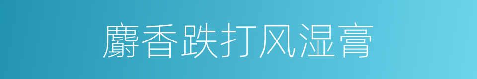 麝香跌打风湿膏的同义词