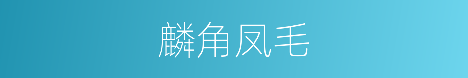 麟角凤毛的意思