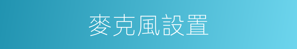 麥克風設置的同義詞