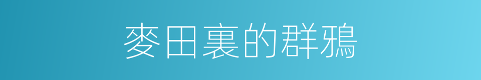 麥田裏的群鴉的同義詞