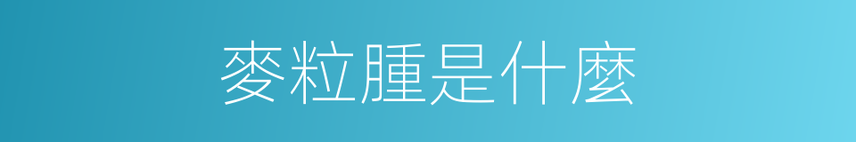 麥粒腫是什麼的意思