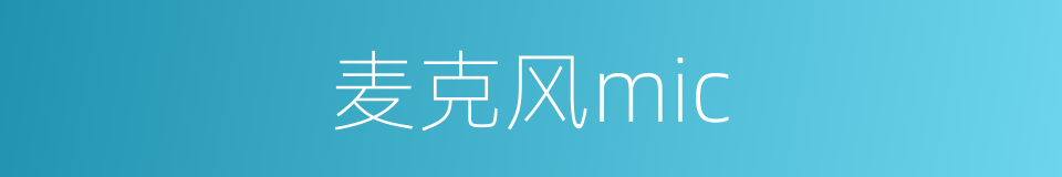 麦克风mic的同义词