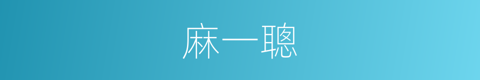 麻一聰的同義詞