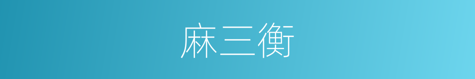 麻三衡的同义词
