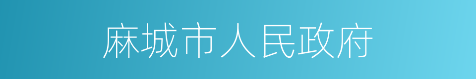 麻城市人民政府的同义词