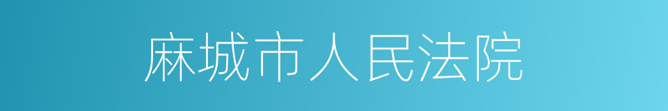 麻城市人民法院的同义词