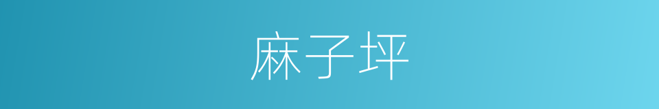 麻子坪的同义词