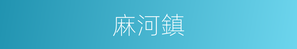 麻河鎮的同義詞