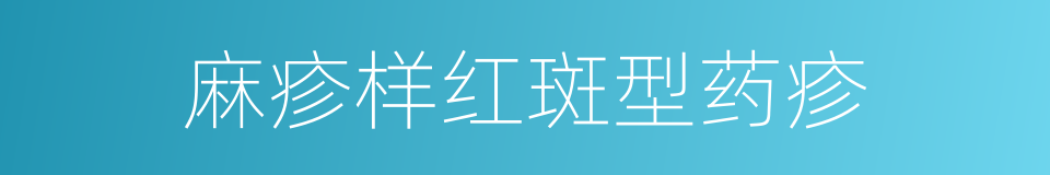 麻疹样红斑型药疹的同义词