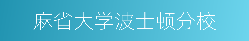 麻省大学波士顿分校的同义词