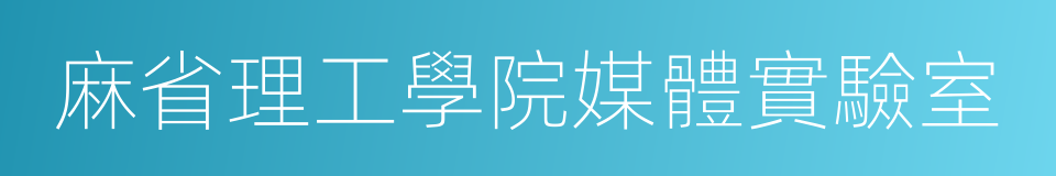 麻省理工學院媒體實驗室的同義詞