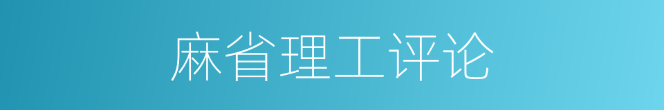 麻省理工评论的同义词