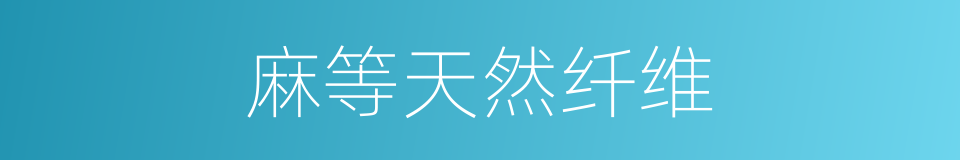 麻等天然纤维的同义词