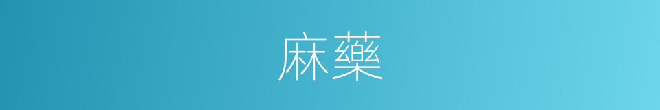 麻藥的意思
