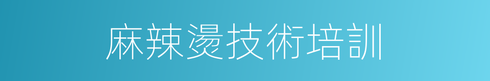 麻辣燙技術培訓的同義詞