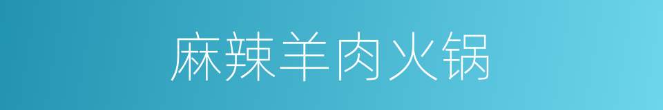 麻辣羊肉火锅的同义词