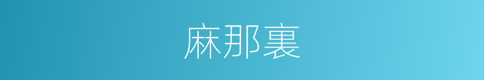 麻那裏的同義詞