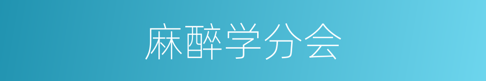 麻醉学分会的同义词