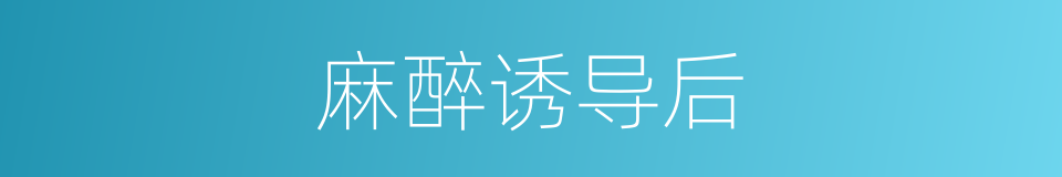 麻醉诱导后的同义词