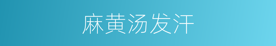 麻黄汤发汗的同义词