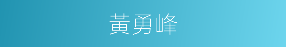 黃勇峰的同義詞