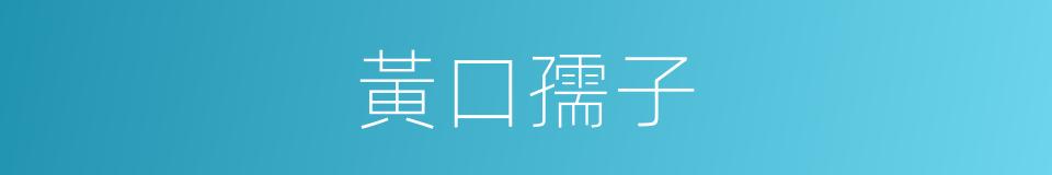 黃口孺子的意思