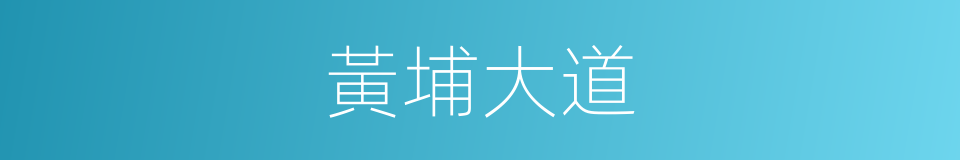 黃埔大道的同義詞