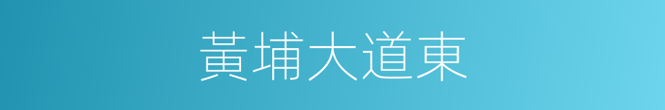 黃埔大道東的同義詞