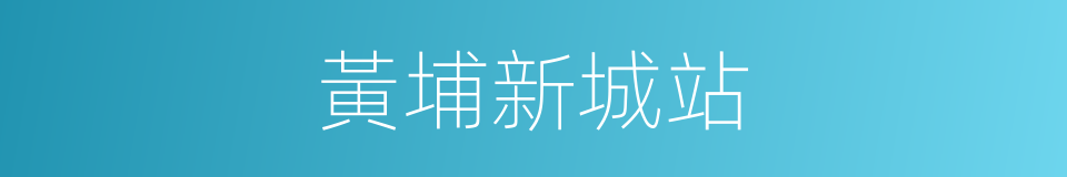 黃埔新城站的同義詞