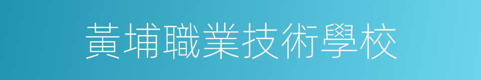 黃埔職業技術學校的同義詞