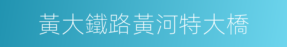 黃大鐵路黃河特大橋的同義詞