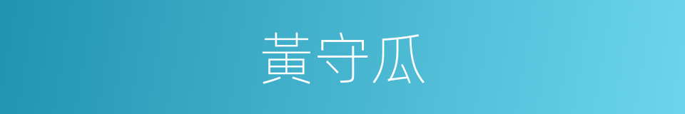 黃守瓜的意思