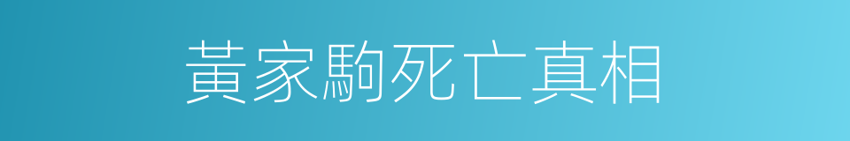 黃家駒死亡真相的同義詞