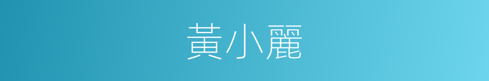 黃小麗的同義詞