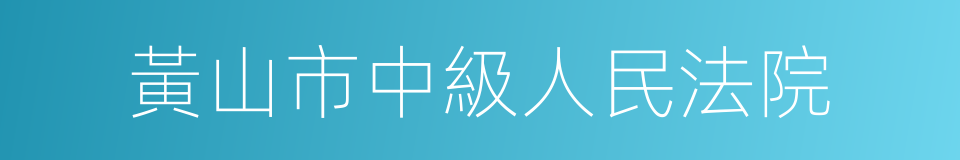 黃山市中級人民法院的同義詞