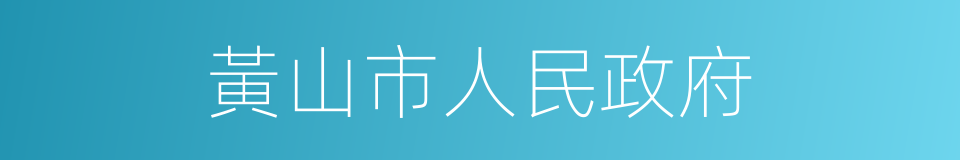 黃山市人民政府的同義詞