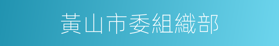 黃山市委組織部的同義詞