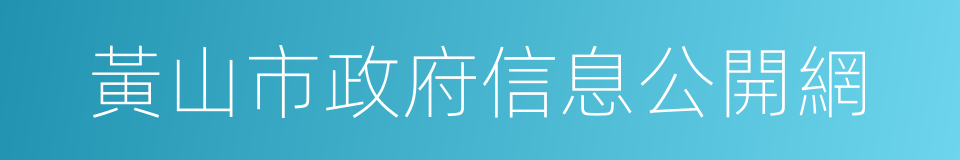 黃山市政府信息公開網的同義詞