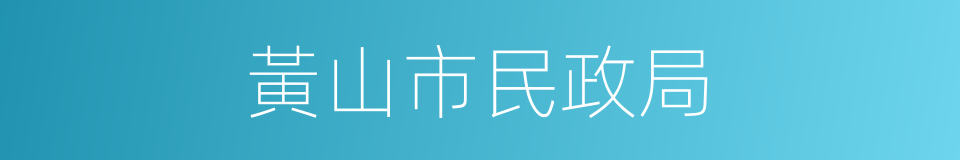 黃山市民政局的同義詞