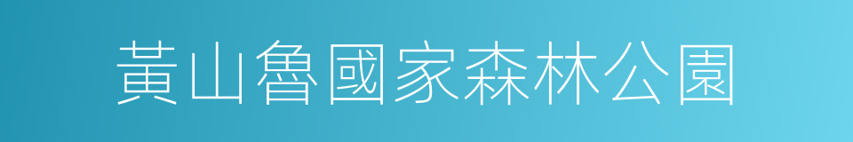 黃山魯國家森林公園的意思