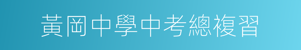 黃岡中學中考總複習的同義詞