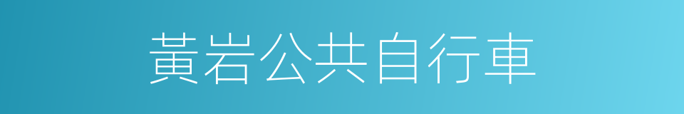 黃岩公共自行車的同義詞