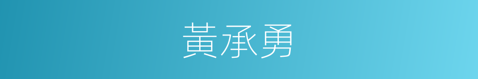 黃承勇的同義詞