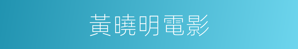 黃曉明電影的同義詞