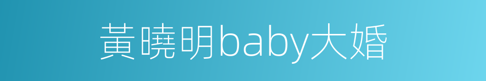 黃曉明baby大婚的同義詞