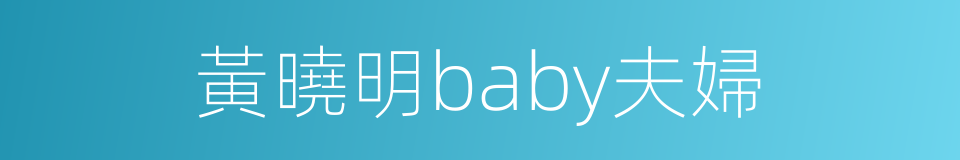 黃曉明baby夫婦的同義詞