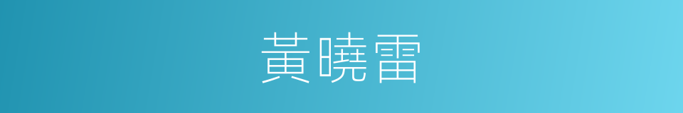 黃曉雷的同義詞