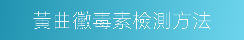 黃曲黴毒素檢測方法的同義詞