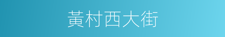 黃村西大街的同義詞